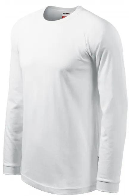Lacné pánske tričko s dlhým rukávom, kontrastné, biela