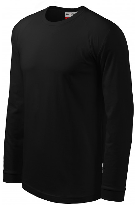 Lacné pánske tričko s dlhým rukávom, kontrastné, čierna, lacné pánske tričká