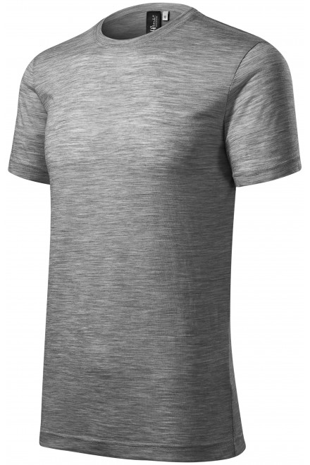 Lacné pánske tričko z Merino vlny, tmavosivý melír, lacné jednofarebné tričká