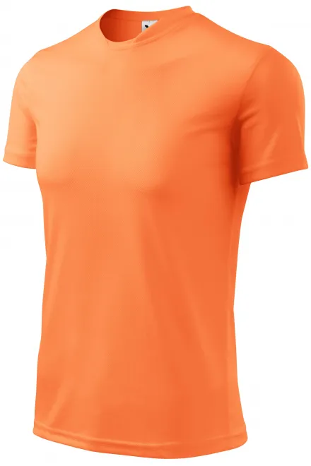 Lacné športové tričko detské, neónová mandarinková