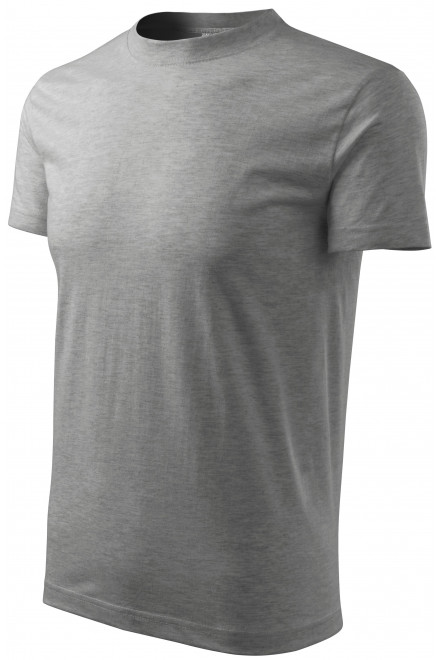 Lacné tričko klasické, tmavosivý melír, lacné sivé tričká