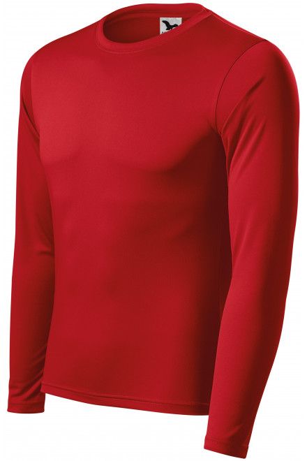Lacné tričko na šport s dlhým rukávom, červená, lacné tričká s dlhými rukávmi