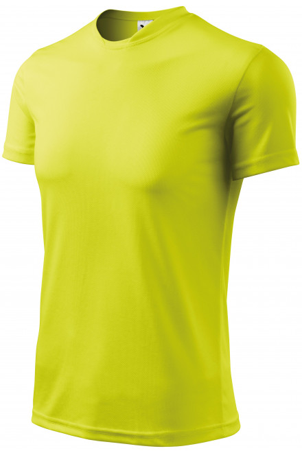 Lacné tričko s asymetrickým priekrčníkom, neónová žltá