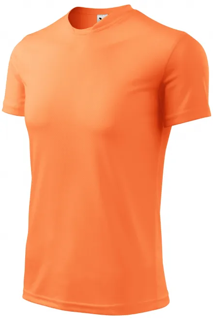 Lacné tričko s asymetrickým priekrčníkom, neónová mandarinková