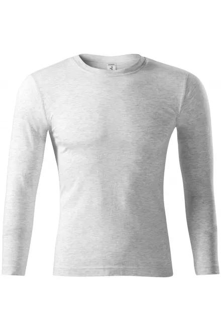 Lacné tričko s dlhým rukávom, ľahšie - svetlosivý melír, XS