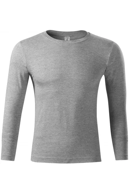 Lacné tričko s dlhým rukávom, ľahšie - tmavosivý melír, XS