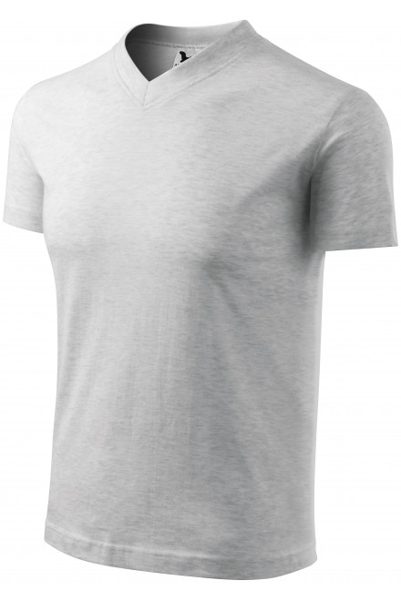 Lacné tričko s krátkym rukávom, stredne hrubé, svetlosivý melír, lacné tričká s krátkymi rukávmi