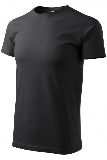Lacné tričko vyššej gramáže unisex, ebenovo šedá, lacné tričká s krátkymi rukávmi