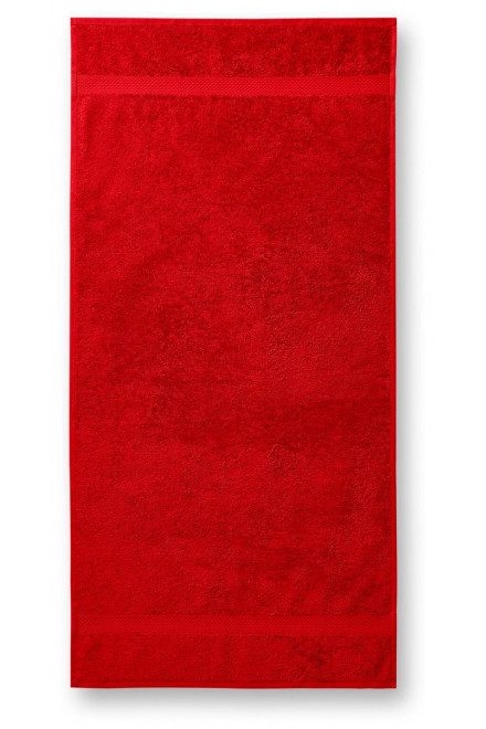Lacný bavlnený uterák hrubší, červená, lacné uteráky
