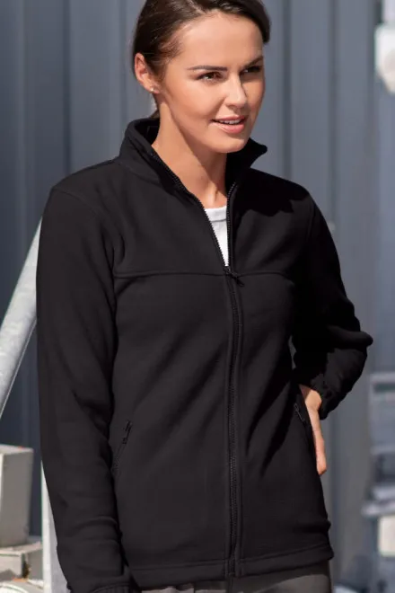 Lacná dámska bunda fleecová, ebenovo šedá