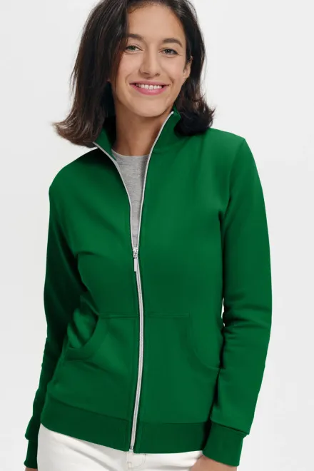 Lacná dámska mikina bez kapucne, trávová zelená