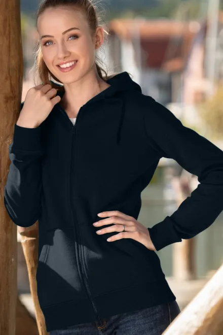 Lacná dámska mikina s kapucňou, tmavomodrá