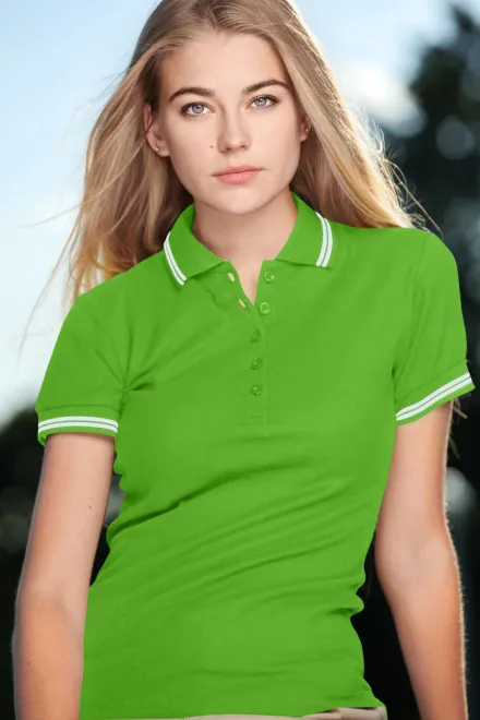 Lacná dámska polokošeľa kontrastná, jablkovo zelená