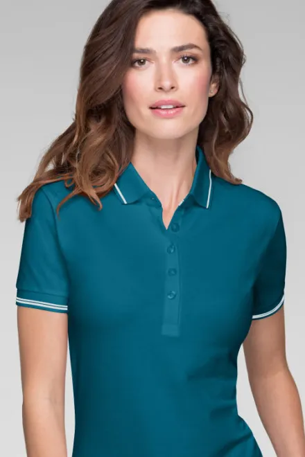 Lacná dámska polokošeľa s krátkym rukávom, petrol blue
