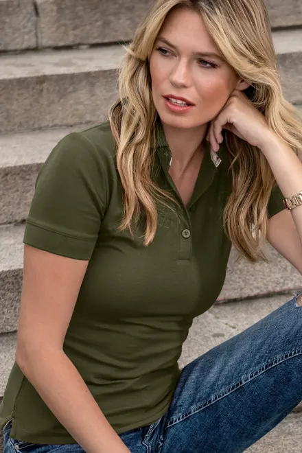 Lacná dámska polokošeľa z organickej bavlny, military