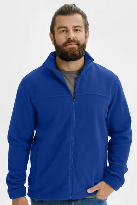 Lacná pánska fleecová bunda, kráľovská modrá