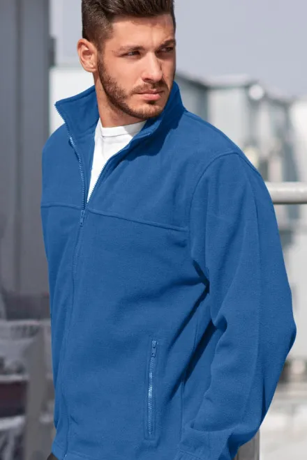 Lacná pánska fleecová bunda, svetlomodrá