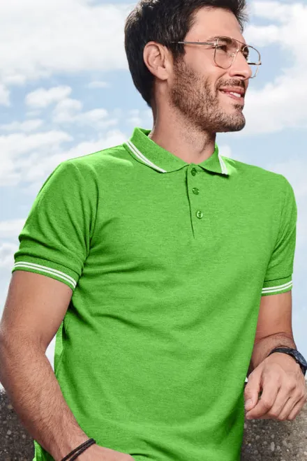 Lacná pánska polokošeľa kontrastná, jablkovo zelená