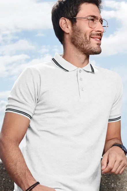 Lacná pánska polokošeľa kontrastná, biela