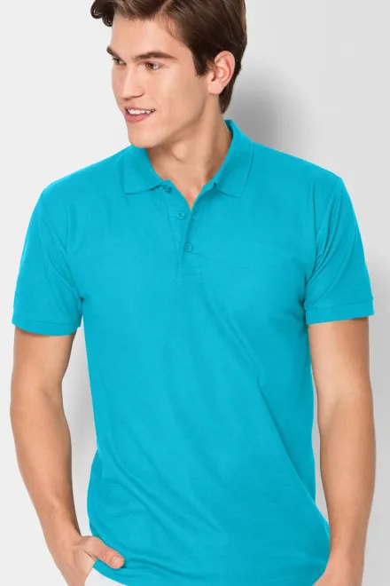Lacná pohodlná pánska polokošeľa, tyrkysová