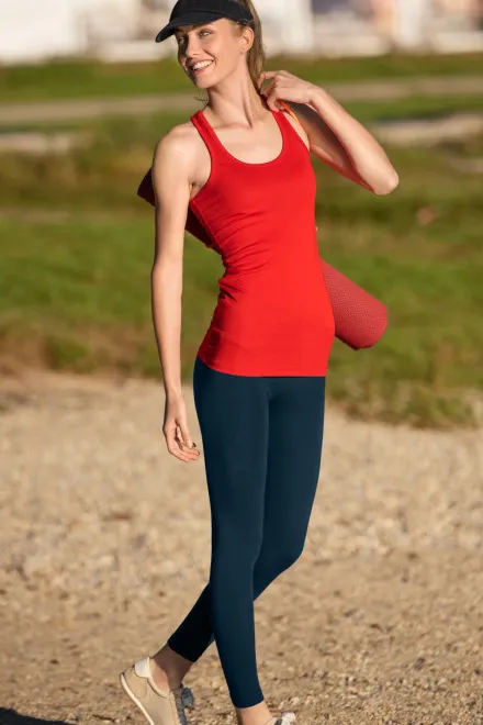 Lacné dámske legíny, tmavomodrá