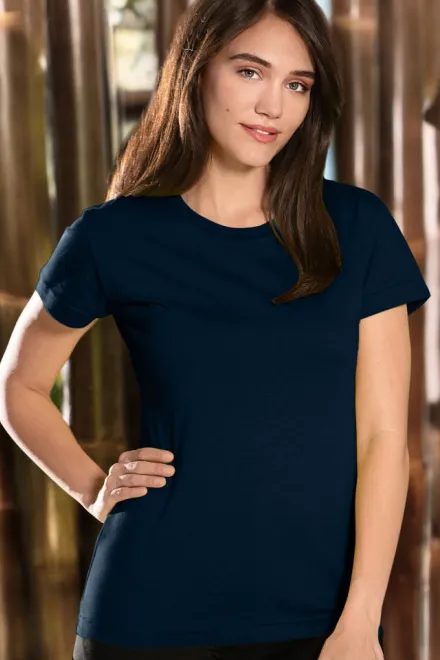 Lacné dámske tričko klasické, tmavomodrá