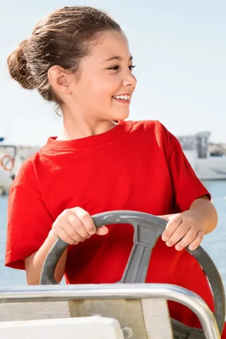 Lacné detské tričko klasické, červená