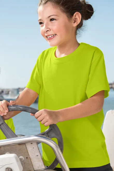 Lacné detské tričko klasické, limetková