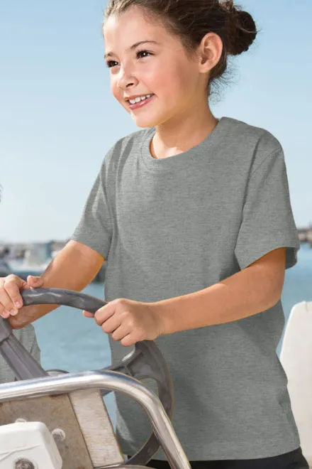 Lacné detské tričko klasické, tmavosivý melír