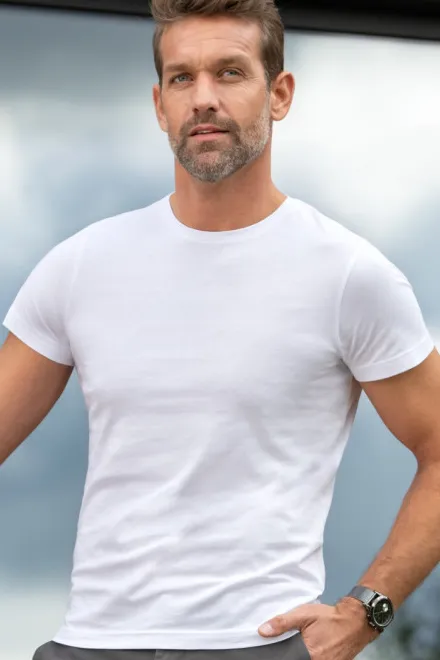 Lacné exkluzívne pánske tričko, biela