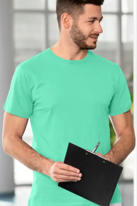 Lacné odolné pánske tričko, mätová