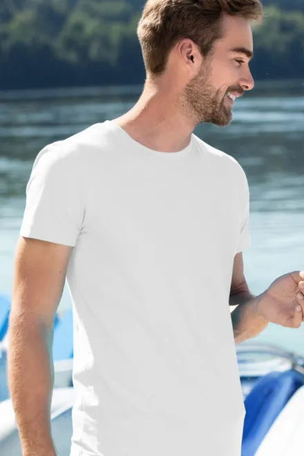 Lacné pánske módne tričko, biela