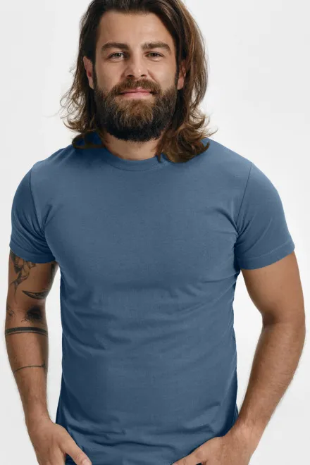 Lacné pánske módne tričko, denim