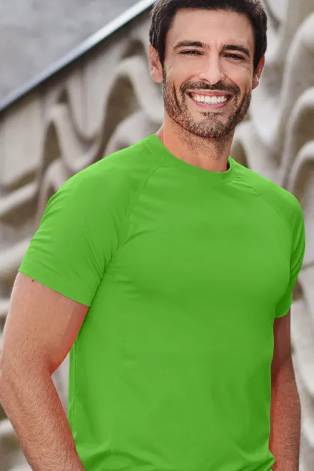 Lacné pánske športové tričko, jablkovo zelená