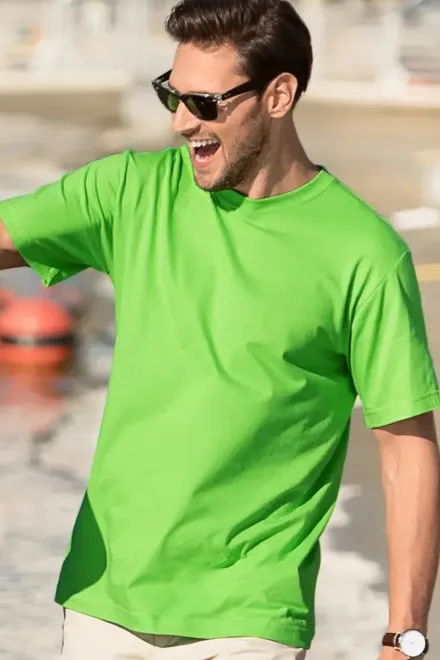 Lacné pánske tričko klasické, jablkovo zelená