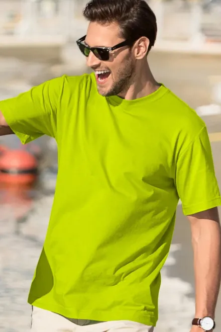 Lacné pánske tričko klasické, limetková