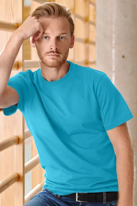Lacné tričko hrubé, tyrkysová