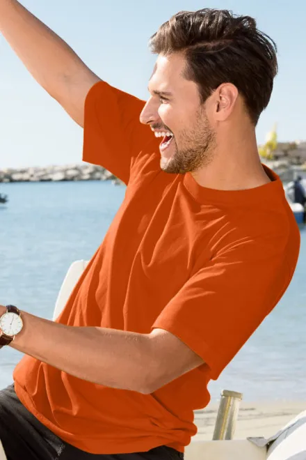 Lacné tričko klasické, oranžová