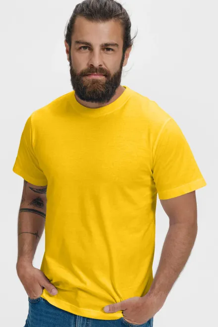 Lacné tričko klasické, žltá