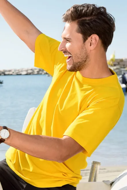 Lacné tričko klasické, žltá