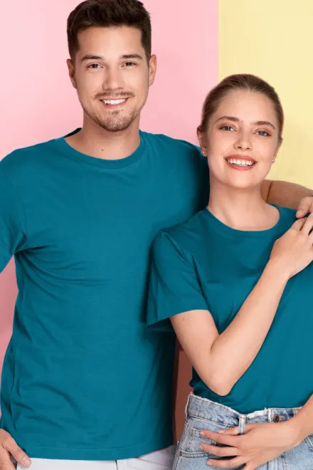 Lacné tričko ľahké s krátkym rukávom, petrol blue