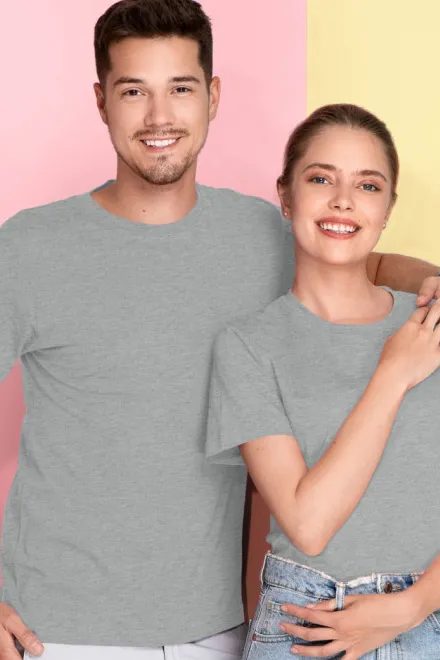 Lacné tričko ľahké s krátkym rukávom, tmavosivý melír