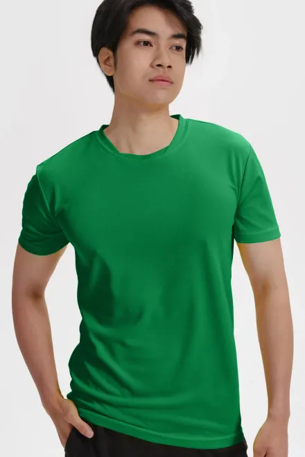 Lacné tričko s asymetrickým priekrčníkom, trávová zelená