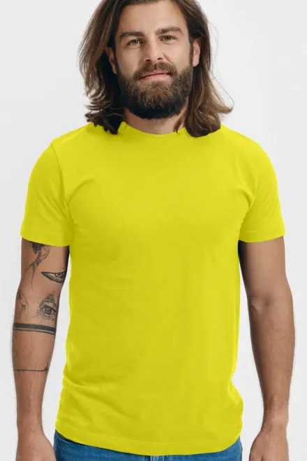 Lacné tričko vyššej gramáže unisex, citrónová