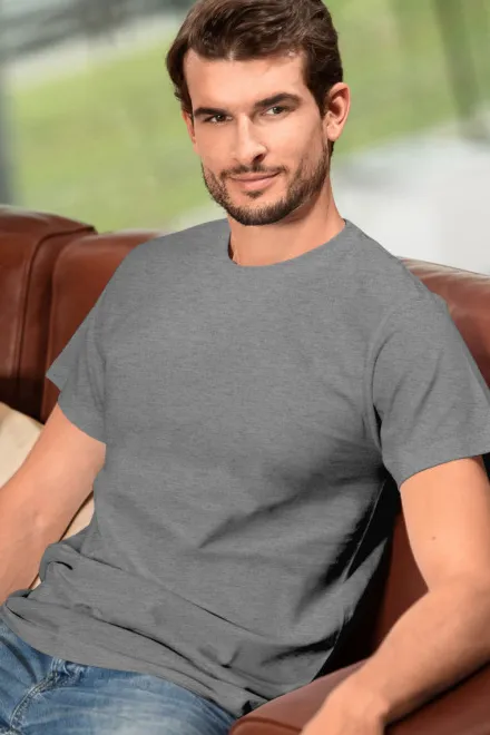 Lacné tričko vyššej gramáže unisex, tmavosivý melír