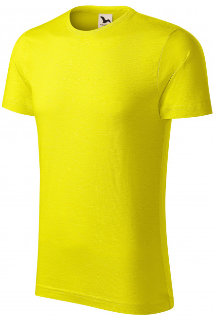 Pánske tričko, štruktúrovaná organická bavlna, citrónová, lacné bavlnené tričká
