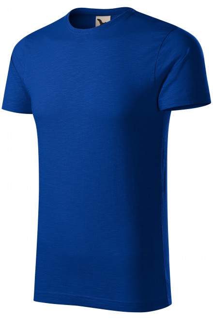 Pánske tričko, štruktúrovaná organická bavlna, kráľovská modrá, lacné tričká s krátkymi rukávmi