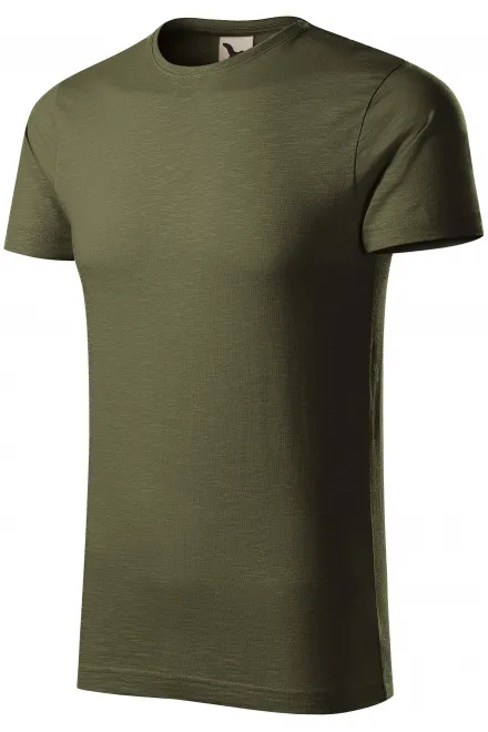 Pánske tričko, štruktúrovaná organická bavlna, military