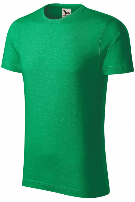 Pánske tričko, štruktúrovaná organická bavlna, trávová zelená, lacné bavlnené tričká