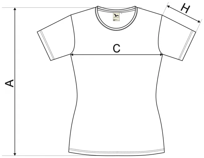 Dámske tričko, štruktúrovaná organická bavlna - tabuľka veľkostí